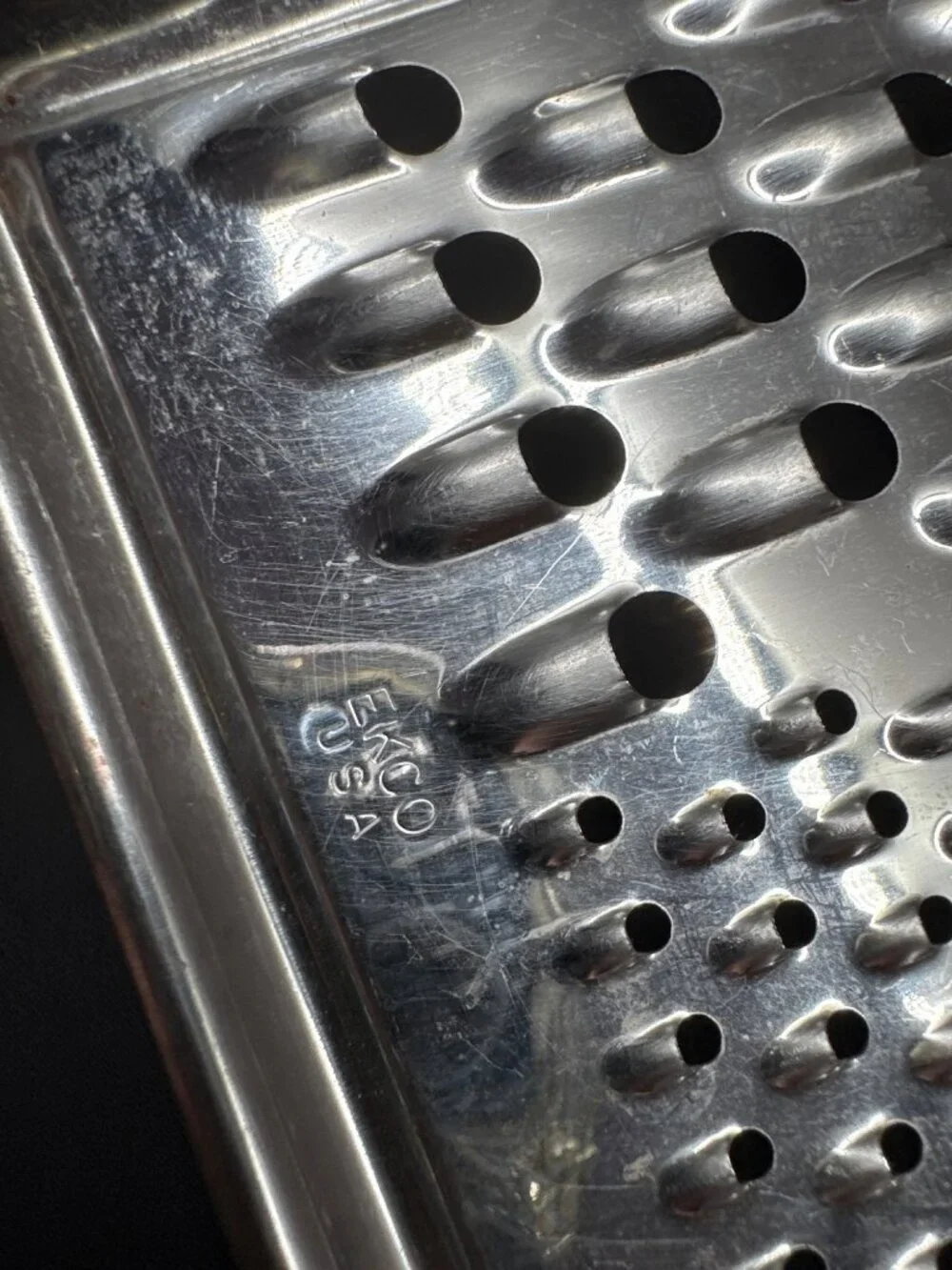 Vintage Ekco USA Stainless Steel Flat Cheese Grater With Handle Durable Multi-Si